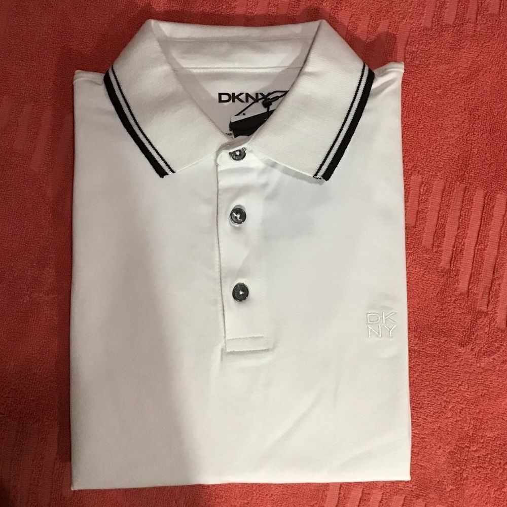 DKNY Men’s LOGO SLEEVE POLO SHIRT M - Picture 5 of 15